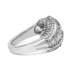 14K White Gold Diamond Cocktail Ring Band (1 3/4 Cttw, H-I Color, SI2-I1 Clarity) - Size 6-1/2