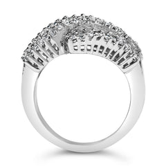 14K White Gold Diamond Cocktail Ring Band (1 3/4 Cttw, H-I Color, SI2-I1 Clarity) - Size 6-1/2