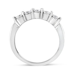 14K White Gold 1/2 Cttw Round-Cut 5-Stone Diamond Ring (H-I Color, SI1-SI2 Clarity) Size 7