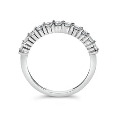 IGI Certified 1/2 Cttw Diamond 10K White Gold Prong Set Fluted Band Style Ring (I-J Color, I2-I3 Clarity) - Size 7