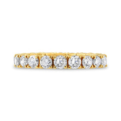 14K Yellow Gold 2.00 Cttw Shared Prong Set Round Cut Diamond Eternity Band (J-K Color, VS1-VS2 Clarity) - Ring Size 6.75