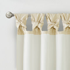 Twist Tab Lined Window Curtain Panel Champagne 50x95