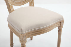 French Country Dining Chairs Set of 2 with Upholstered Round Back