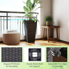 30 Inch Modern Decorative Planter Pots Set of 2 with Open-ended Base