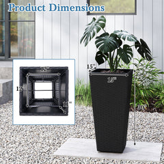 Set of 2 30 Inch Tall Flower Pot with Open-ended Base