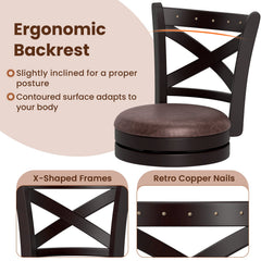 26/30 Inch Swivel Bar Stools Set of 2 Bar Chairs with Padded Seat