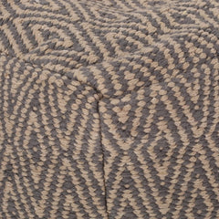 Amuleto Hand Loomed Cotton Pouf - Dark Gray / Brown