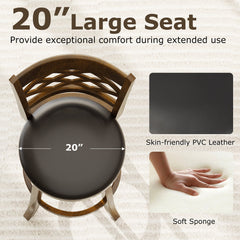 26 Inch Counter Height Bar Stools Set of 2 with Rubber Wood Frame