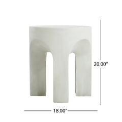 Outdoor MGO Round Top Side Table in Antique White
