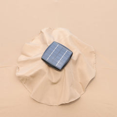 15x9ft Large Double-Sided Rectangular Outdoor Twin Patio Market Umbrella with Light and Base - Taupe