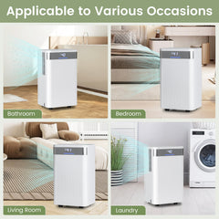 32 Pints 2000 Sq.ft Quiet Dehumidifier for Home with 3 Modes-White