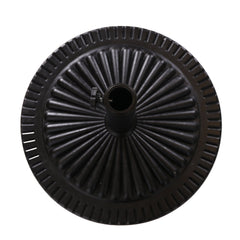 Black Rock Resin Outdoor Umbrella Base with Steel Support in Black Finish
