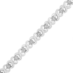 .925 Sterling Silver 1/3 Cttw Miracle Plate Round-Cut Diamond Infinity Link Bracelet (I-J Color, I3 Clarity) - Size 7.25"