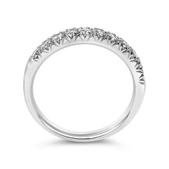 14K White Gold 1/2 Cttw Round Diamond 11 Stone Classic Band