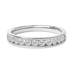 14K Yellow Gold 1/2 Cttw Round Diamond 11 Stone Channel Set Band