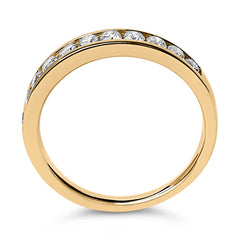 14K Yellow Gold 1/2 Cttw Round Diamond 11 Stone Channel Set Band