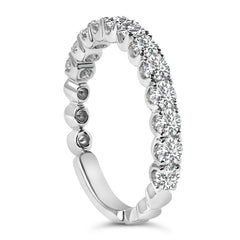 14K White Gold 1.00 Cttw Round Diamond Prong Set Wedding Band