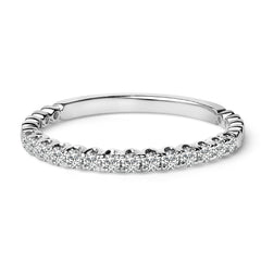 14K White Gold 1/4 Cttw Round Diamond Prong Set Wedding Band