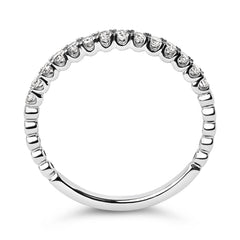 14K White Gold 1/4 Cttw Round Diamond Prong Set Wedding Band