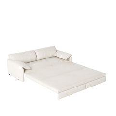 Queen Pull Out Sofa Bed, 3 In 1 Convertible Sleeper Sofa With Side Storage