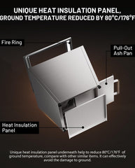 Smokeless Fire Pit with Fireproof Mat 20' Barrel Style Portable Wood Burning Firepit Black