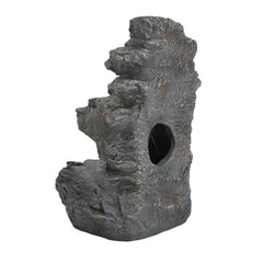 Tall Slim Faux-Stone Fountain with LED Lights, 5-Tiered Cascading Water Feature