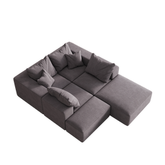 Modern Upholstered Sectional Boneless Couch Set