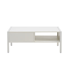 Modern Rattan Coffee Table with Sliding Door