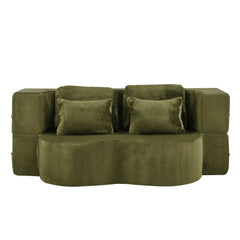 Queen Size Foldable Sofa Bed Chenille Futon Sofa Couch