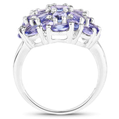 7.08 Carat Genuine Tanzanite .925 Sterling Silver Ring