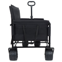3-in-1 Convertible Folding Wagon Cart with Bench Seat & Storage