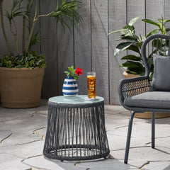 Boho Southport Side Table with Glass Top