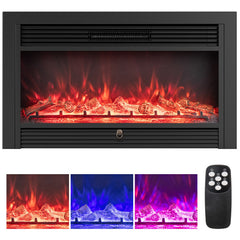 33/36-Inch Electric Fireplace Insert 750W/1500W Recessed Fireplace Heater