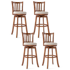 360° Rotating Counter Height Chairs Set of 4 with Backrest and Upholstered Seat