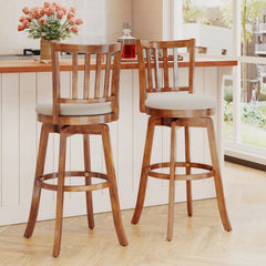 360° Rotating Counter Height Chairs Set of 4 with Backrest and Upholstered Seat
