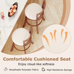 360° Rotating Counter Height Chairs Set of 4 with Backrest and Upholstered Seat