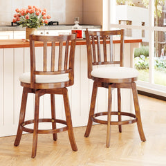 360° Rotating Counter Height Chairs Set of 2 with Upholstered Seat and Backrest
