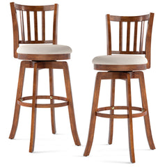 360° Rotating Counter Height Chairs Set of 2 with Upholstered Seat and Backrest