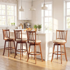 360° Rotating Counter Height Chairs Set of 2 with Upholstered Seat and Backrest