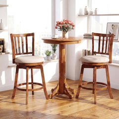 360° Rotating Counter Height Chairs Set of 4 with Backrest and Upholstered Seat