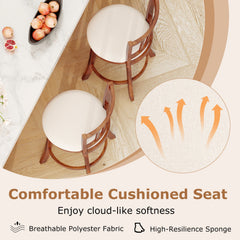 360° Rotating Counter Height Chairs Set of 4 with Backrest and Upholstered Seat