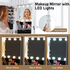 360° Swivel Jewelry Cabinet with Full Length Mirror