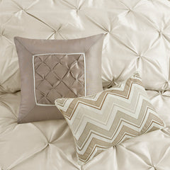 7 Piece Tufted Comforter Set Ivory King