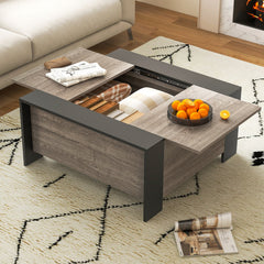 36.5 Inch Coffee Table with Sliding Top and Hidden Compartment