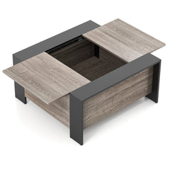 36.5 Inch Coffee Table with Sliding Top and Hidden Compartment