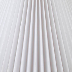Textured Ceramic Table Lamp with Fluted Fabric Shade - White