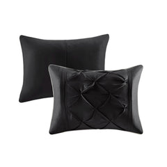7 Piece Tufted Comforter Set Black King