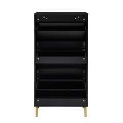 Modern Rattan 3 Door Shoe Rack Cabinet for Entryway