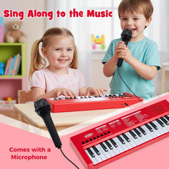 37 Keys Kids Piano Keyboard with 8 Rhythms and Microphone