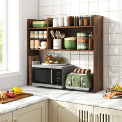 Desktop Bookshelf Countertop Storage Hutch with 6 Shelves